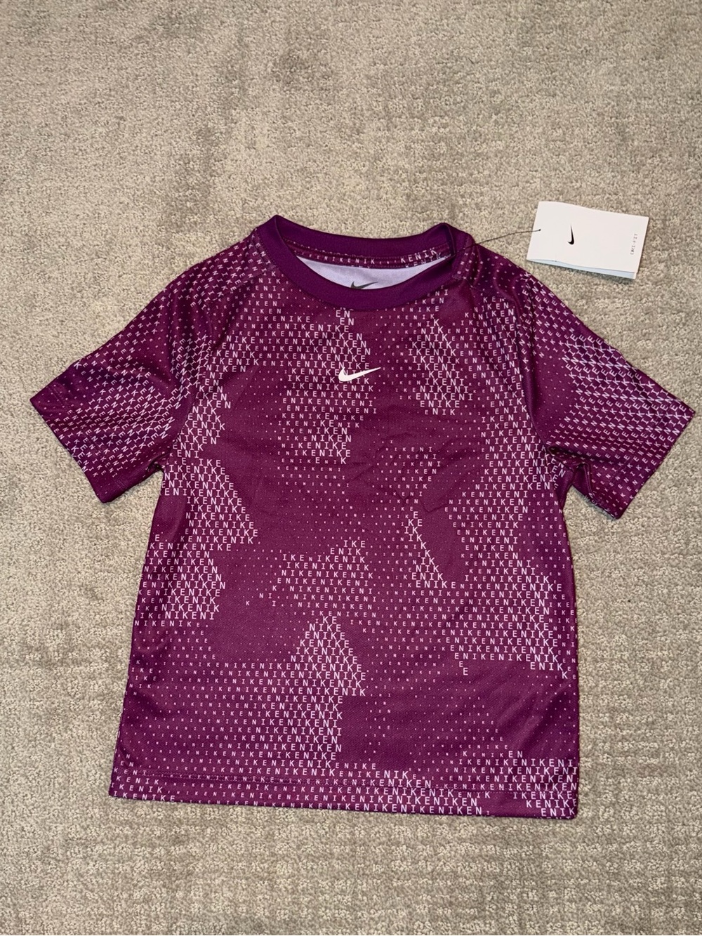 New Kids Nike Allover Dri Fit Graphic T-Shirt Size XS